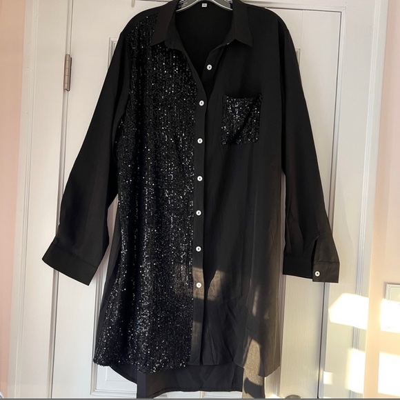 Size Small, Melarey Boutique Satin, sequined dress. - Picture 2 of 5